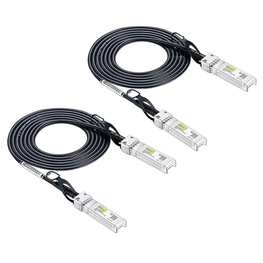 10Gtek SFP+ DAC Twinax Cable - 10GBASE-CU Passive Direct Attach Copper SFP Cable for Cisco SFP-H10GB-CU2.5M, Ubiquiti UniFi UC-DAC-SFP+, Meraki, Fortinet, D-Link, 2.5-Meter(8.2ft), 2-Pack
