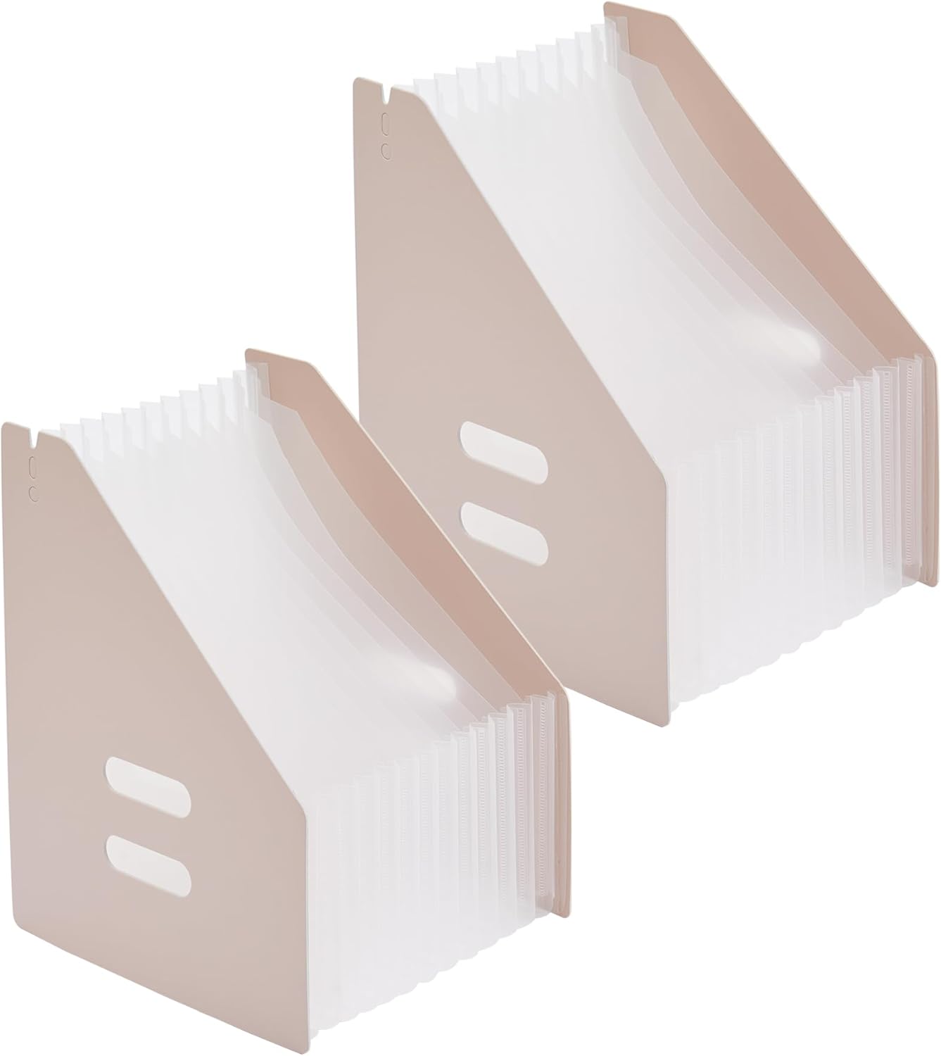 2-Piece Vertical Accordion Folder Manager, 13 Grid Expansion Pages, Vertically Opened Storage Bag for organizing Materials, School, Home, and Office letterhead, Pink