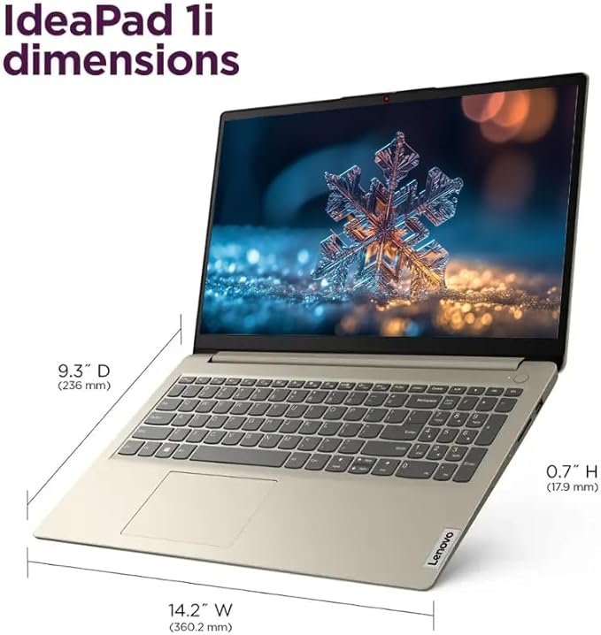 Lenovo IdeaPad 15.6" Laptop, Windows 11 Pro with 1-Year Microsoft Office 365 Included, Intel Celeron N4500, PLUSERA Earphones (Sand, 20GB RAM | 1.6TB Storage)