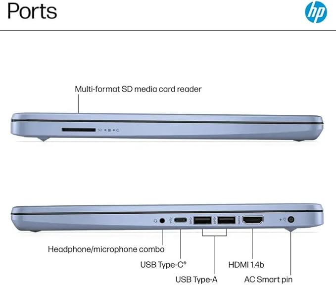 HP Ultrabook, Intel CPU, 8GB RAM, 1.6TB Storage (128GB OnBoard w/ 512GB Portable Drive + 1TB OneDrive), Up to 12 hrs Battery Life, Windows 11 Pro, Sky Blue, w/WOWPC 3-in-1 Bundle