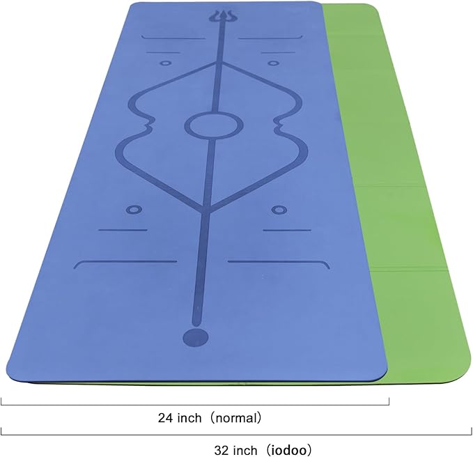 Foldable Yoga Mat 72" L x 32" W x 0.32 Inch Extra Thicked and Wided, Folding Yoga Mat for Travel with Canvas Carrying Bag, Non-Slip TPE Exercise Pilates Mat