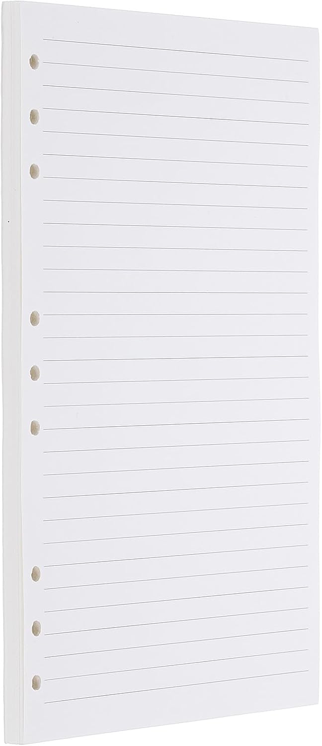 PATIKIL B5 Ruled Refills Inserts 9-Ring Binder Loose Leaf Planner Filler Paper Planner Inserts, 80 Sheets/160 Pages, Lined, White