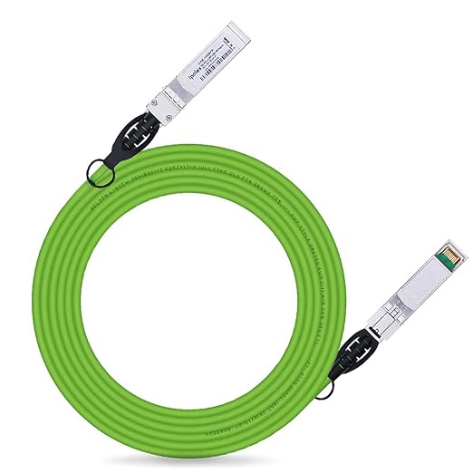 ipolex Colored 10G SFP+ Twinax Cable, Direct Attach Copper(DAC) Passive Cable, 5m (16.4ft) in Green, for Cisco SFP-H10GB-CU5M, Meraki, Ubiquiti, Mikrotik, Intel, Fortinet, Netgear, D-Link, Supermicro