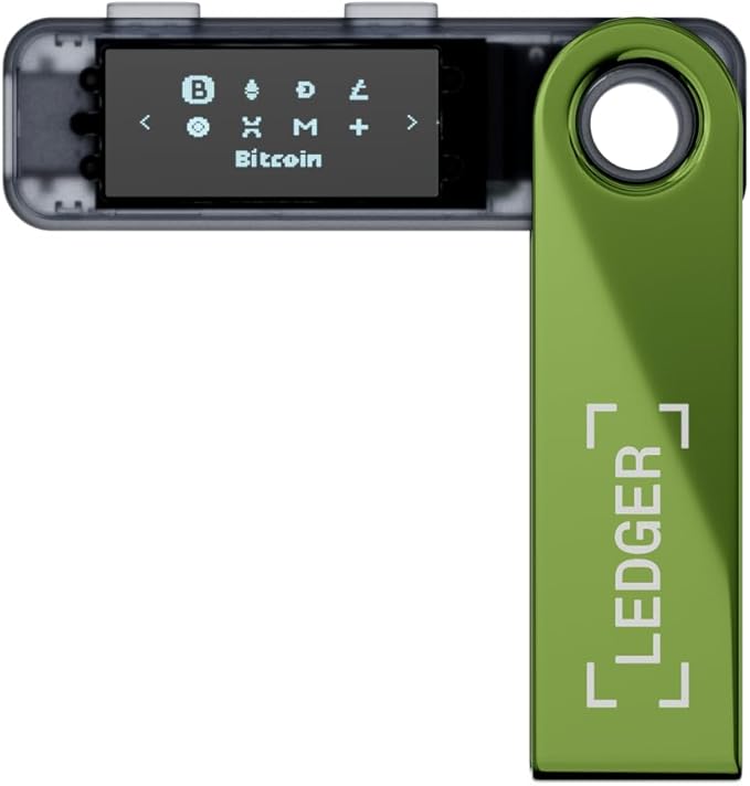 Ledger Nano S Plus (Oxidate Green) : The Perfect Entry-Level Hardware Wallet to securely Manage All Your Crypto and NFTs (for Desktop or Android only)