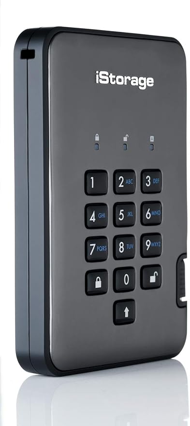 iStorage diskAshur PRO2 SSD 16TB |Secure Solid State Drive | FIPS Level 3 certified | Password protected | Dust/Water-Resistant | Hardware encryption