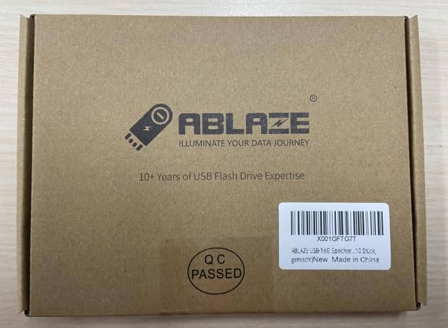 ABLAZE 16GB Flash Drive 10 Pack, USB 2.0 Memory Stick with Lanyards Swivel Thumb Drives Bulk 16GB Pendrive U Disk for Data Storage (Mixcolors)