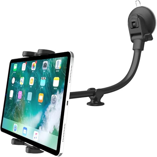 Car Truck Windshield Tablet Mount for 4-13" iPad Phone, Gooseneck 16" Long Arm Car Dashboard Holder with Lock Suction Cup & Anti Shake for iPad Pro 12.9 Air Mini, Galaxy Z Fold 4 3, Fire HD