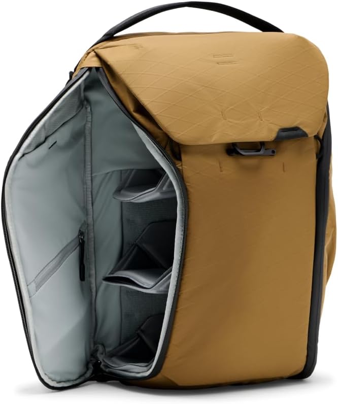 Peak Design Everyday Backpack 20L, Coyote, MagLatch Top, Dual Side Access, FlexFold Dividers, Fits 15" Laptop, For Camera Carry, Daily Commutes or Travel, Versatile Backpack for Men and Women