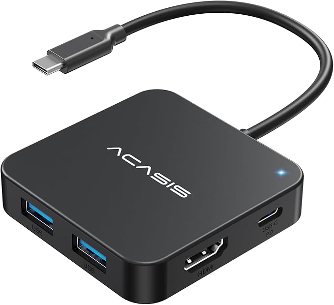 ACASIS USB C Hub 10Gbps, 6-in-1 Multiport Adapter with 4K 60Hz HDMI, 100W Power Delivery, USB A3.2 Data Port, USB C to HDMI Adapter for MacBook, Dell, Lenovo, Surface, iPad PRO, XPS(Black)