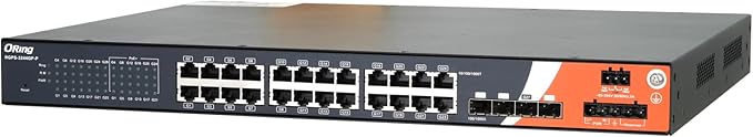 RGPS-3244GP-P | 28-Port Rackmount Managed Gigabit PoE Switch | 24 GE PoE + 4 SFP Slots, ORing Industrial Networking