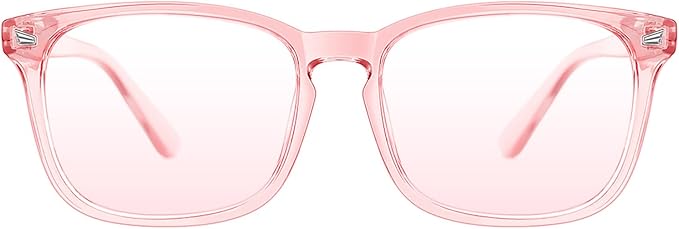 TIJN Blue Light Blocking Glasses for Women Men Clear Frame Square Nerd Eyeglasses Anti Blue Ray Computer Screen Glasses