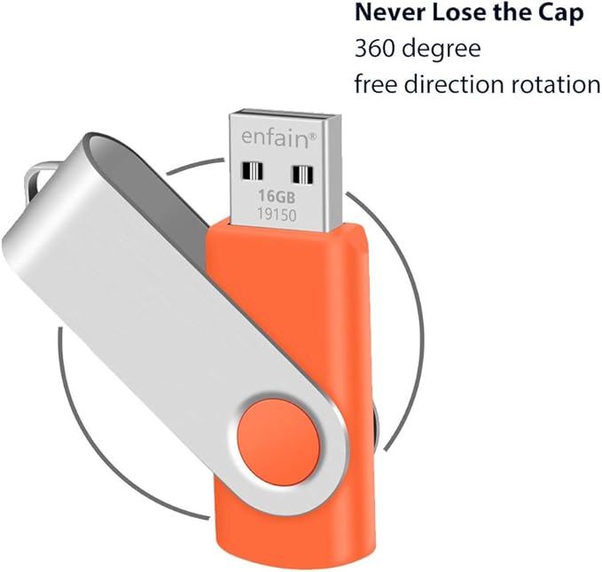 10 X Enfain 16GB Bulk USB Flash Drive Jump Zip Memory Stick 2.0 Orange, Affordable Solutions for Promotional Giveaways, Corporate Gifts, Catalogs, Software Distribution, Direct Mail Campaigns, Music