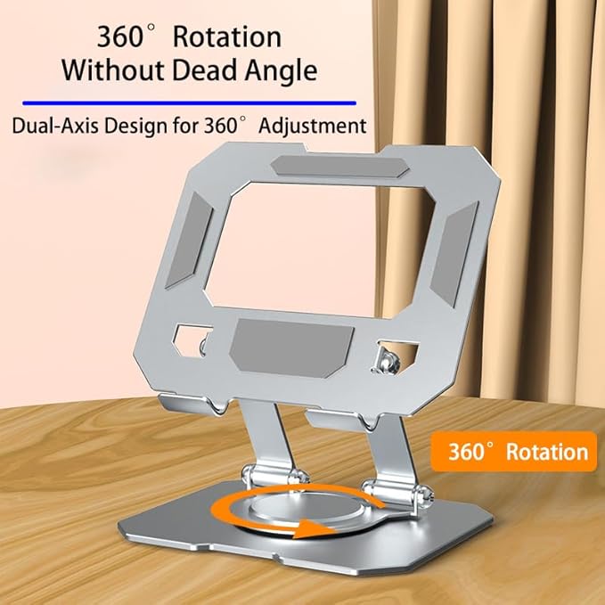 Magnetic Charging Stand for iPad Pro 11" M4 (2024), Aluminum Foldable Charger Stand with 360° Rotation, USB-C Fast Wireless Charger Station for iPad, Holder Mount for Office (Regular Version)