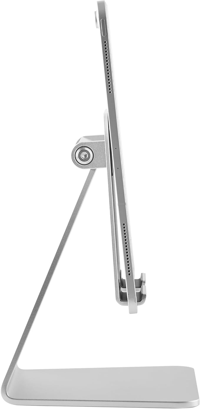 Heavy-Duty Tablet Stand for Desk, Portable Monitor Stand, iPad Stand, Especially Suitable for Large-Sized and Heavy Devices(7''-18''), with Superior Touch Stability.(Silver)