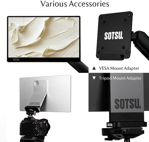 SOTSU FlipAction Go 14" Premium Portable Monitor SFA14PMML | Robust but Lightweight | Tempered Glass Cover | 1080p | 400 Nits | 100% sRGB | 5W | Super Versatile | USB C or Mini HDMI