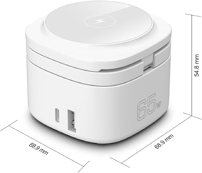 OneCharge Station, 5 in 1 Foldable Wireless Charging Station（PD Fast）,Travel Charger for iPhone Apple Watch AirPods Laptop