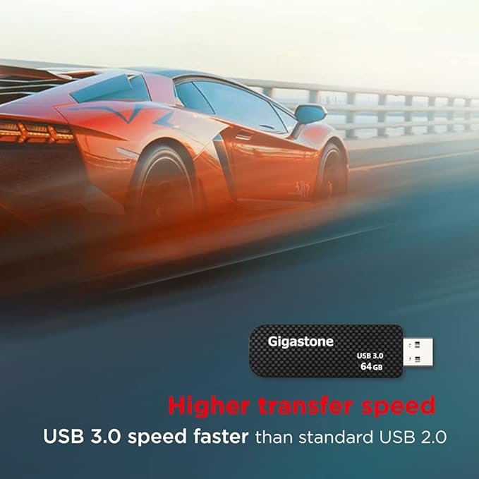 GIGASTONE 64GB Flash Drive (10 Pack) Z30 USB 3.2 Gen 1, 80MB/s Ultra Fast, Keychain Loop, Carbon Fiber Style, Push-Pull Design, Data Storage, Backup for PC/Mac/TV/Car, USB 2.0/3.0/3.1 Compatible