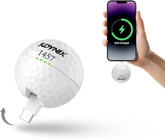 2000mAh Creative Golf Ball Power Bank, Emergency Mini Power Portable Charger USB-C, Compatible with iPhone15,16，17，15 Plus,15 Pro Max, Gift for Golf Lover Men Women (White Golf Power Bank)