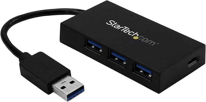 4 Port USB Hub - USB 3.0 - USB A to 3x USB A and 1x USB C - USB Port Expander