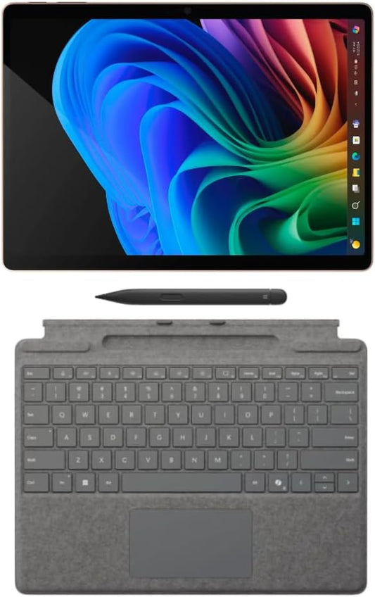 Microsoft Surface Pro 11 Copilot PC Bundle, 13" 13" 2.8K Touchscreen Tablet with Platinum Pro Keyboard & Slim Pen, Snapdragon X Plus, 16GB RAM, 256GB SSD, Win 11 Pro, Dune
