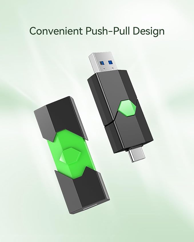 K&ZZ Type-C USB Flash Drive 64G, Thumb Dual Drive USB 3.0 + Type-C, USB C Memory Stick for iPhone Photos