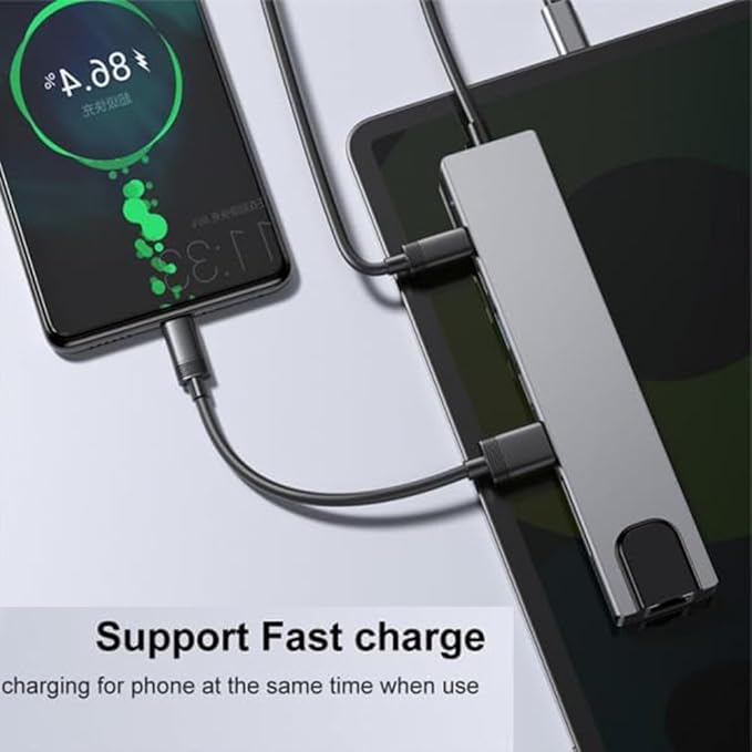 8 in1 USB C Hub to Adapter RJ45 100mbps Laptop Docking Station Splitter, for Multiport Adapter for MacBook pro SD TF RJ45 USB Extender Hub PD HDTV Aluminum