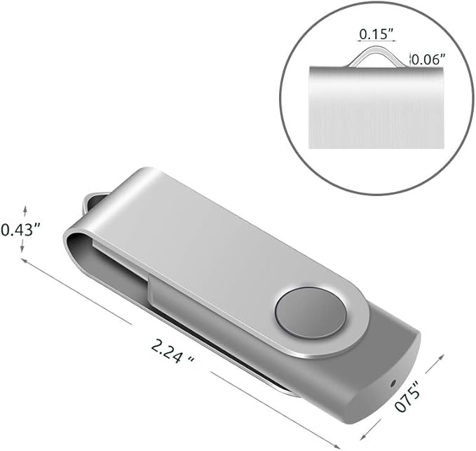 Enfain 16GB Gray Flash Drive USB 2.0 Bulk Thumb Drive Low Profile Jump Drives 10 Pack for Professional Data Distributing and Sharing in Work