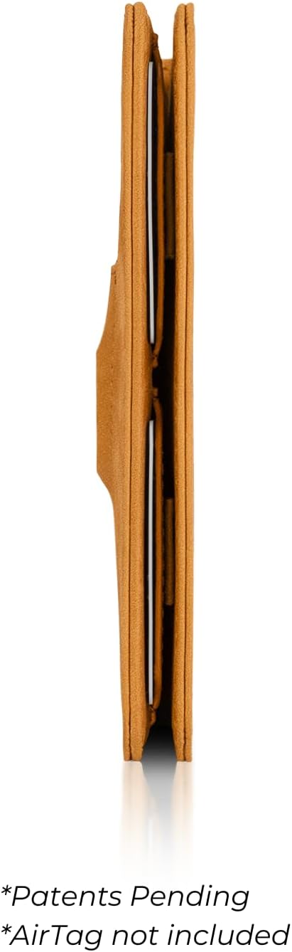 Kings Loot Passport Holder Wallet – RFID Blocking Leather Travel Wallet with Built-in Airtag Holder – Holds 1-6 Cards & Passport – Easy Pull Tab – Slim & Stylish Wallets (Cognac/Premium Engraved)