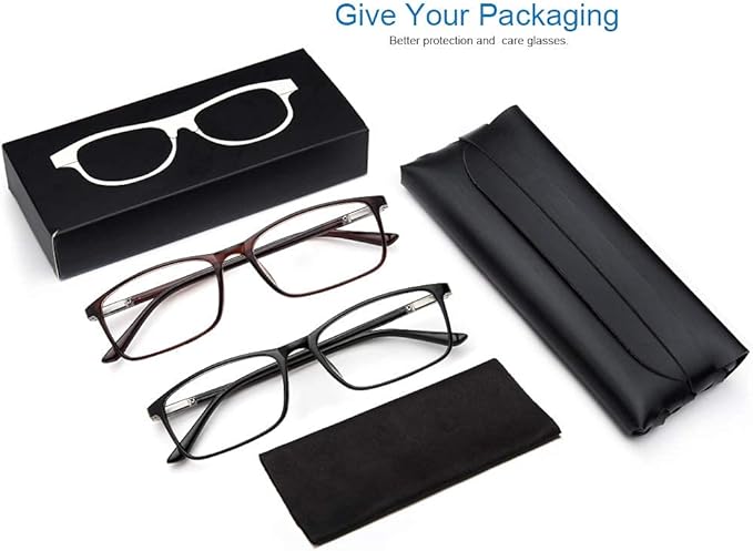 Professional Reading Glasses for Men/Women, Blue Light Blocking Computer Readers with Spring Hinges for Glare and UV Protection