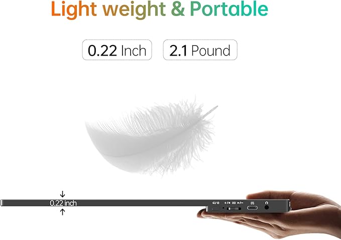 MNN 17.3" Portable Monitor 1080P FHD 144Hz Narrow Edge Laptop Monitor USB C HDMI Gaming Computer IPS HDR Screen for PC Mac Phone Xbox PS5 Switch Laptop w/Smart Cover & Speakers