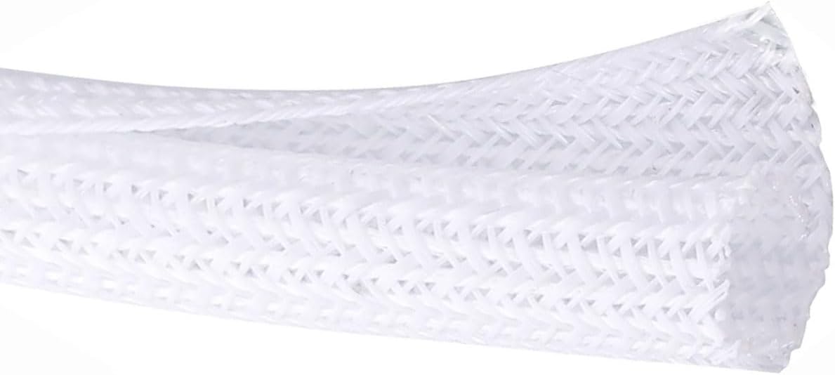 25ft – 3/8 inch White Split Wire Loom Tubing Cord Protector Cable Sleeve – Pet Cord Protector for Cat Chewing, for USB Power Cords Audio Video Wires