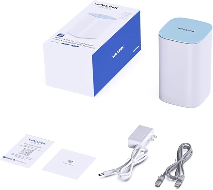 WAVLINK AX3000 WiFi 6 Mesh System 1 Pack - Covers up to 2500 Sq.Ft., Speeds up to 3.0 Gbps, Replaces Wireless Router and WiFi Extender Signal Booster, Easy Setup, Smart App Control