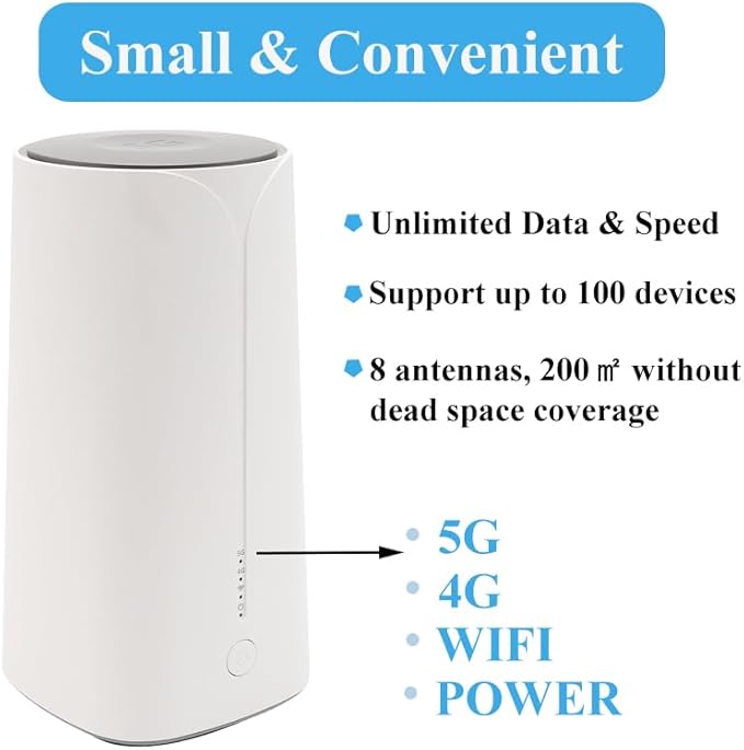 UOTEK 5G CPE Router with SIM Card Slot, NSA SA WiFi 6 AX3000 5G Cellular Dual Band Modem for Home Office Indoor Wireless Internet Router