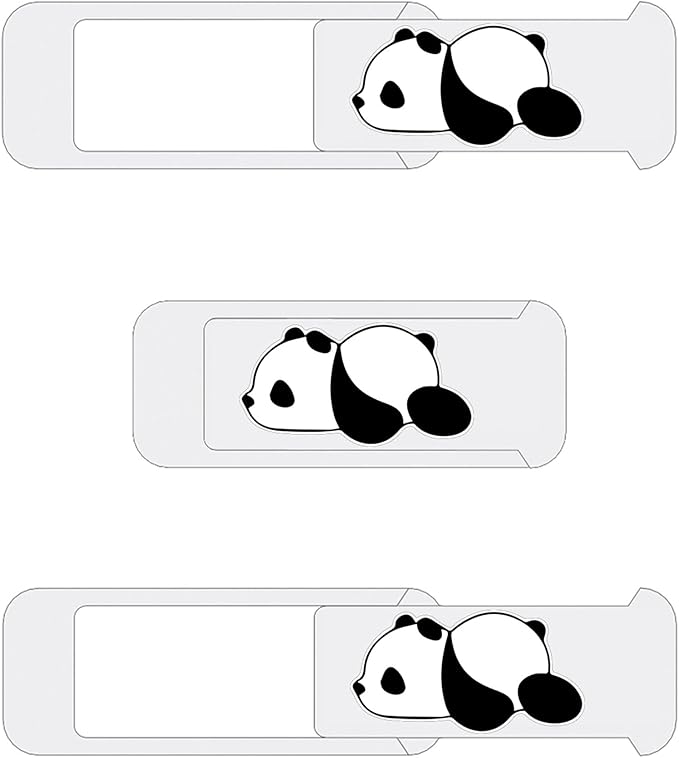 Laptop Camera Cover Slide,Webcam Cover Slide,Protecting Your Privacy Security & Shelter from Breath Lamp – Cute Pattern Design 丨 Fits Laptop & Desktop, PC – Ultrathin for iMac(Cute Panda)