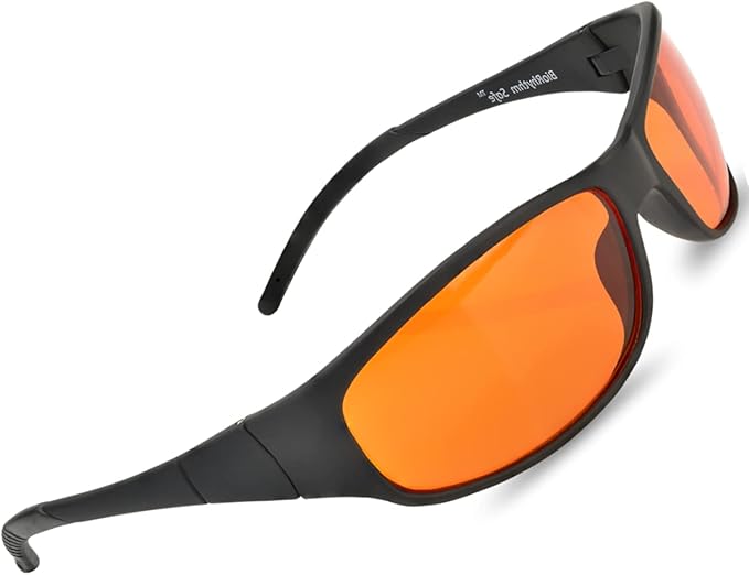 Blue Light Blocking Amber Glasses for Sleep 99.9 Percent Effective - Nighttime Eye Wear - Special Orange Tinted Glasses Help You Sleep and Relax Your Eyes