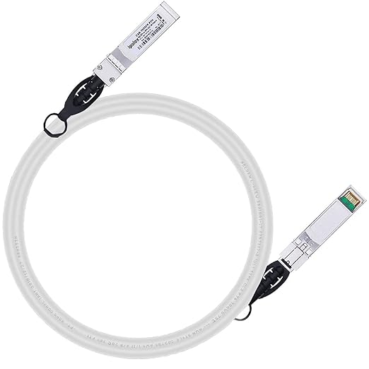ipolex Colored 10G SFP+ Twinax Cable, Direct Attach Copper(DAC) Passive Cable, 1.5m (4.92ft) in White, for Cisco SFP-H10GB-CU1.5M, Meraki, Ubiquiti, Mikrotik, Intel, Fortinet, Netgear, D-Link,and More