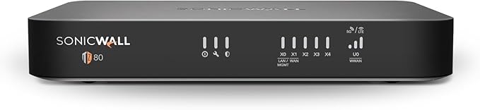 SonicWall TZ80 - Secure Connect Lite - 5 Year Edition (03-SSC-7526) - Next-Generation Firewall - 1 Gbps Throughput, 750 Mbps Threat Prevention, Secure SD-WAN | Zero-Touch Deployment