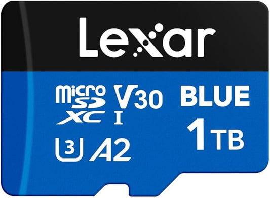 Lexar 1TB Blue Micro SD Card Up to 160MB/s, microSDXC UHS-I Memory Card with SD Adapter, C10, U3, A2, V30, Full HD, 4K UHD, High Speed TF Card