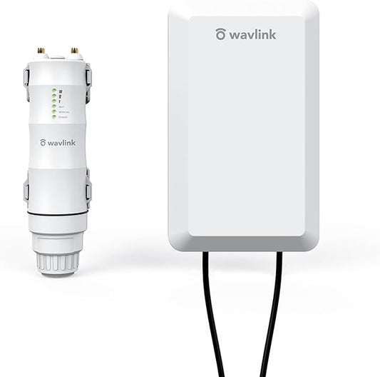 WAVLINK N300 Outdoor Long Range Weatherproof WiFi Extender/Wireless Access Point with Passive POE, 2.4GHz 300Mbps, 2x2 MIMO 11dBi Antennas, Supports Router/AP/Repeater/WISP Modes