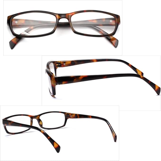 Henotin 5-Pack Reading Glasses Blue Light Blocking Anti Eyestrain Computer Reading Glasses for Women and Men Readers (5 Pack Tortoise, 3.50, Diopters)