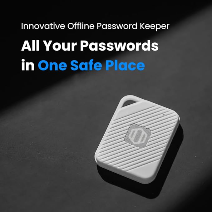 Offline Password Keeper – Secure Bluetooth Drive with Autofill, Store 1,000 Credentials, Military-Grade Encryption for Safe Password Management (White)