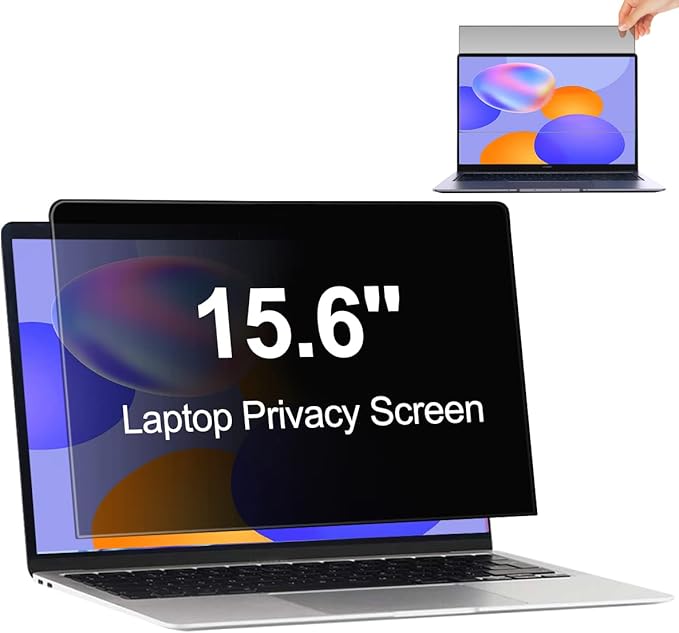 Laptop Privacy Screen Filters 15.6 Inch 16:9 Aspect Privacy Filter for 15.6 Inch Widescreen Laptop Anti-Scratch Protector Film for Data Confidentiality Anti-Glare Laptop Screen Protector