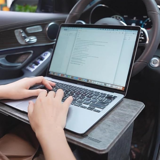 Foldable Laptop Desk Bed Computer Desk, FansDreams Pi Foldable and Portable Lap Desk, Portable Folding Lap Table, Standing Lightweight Travel Laptop Table for Study and Work (Grey, Standard)