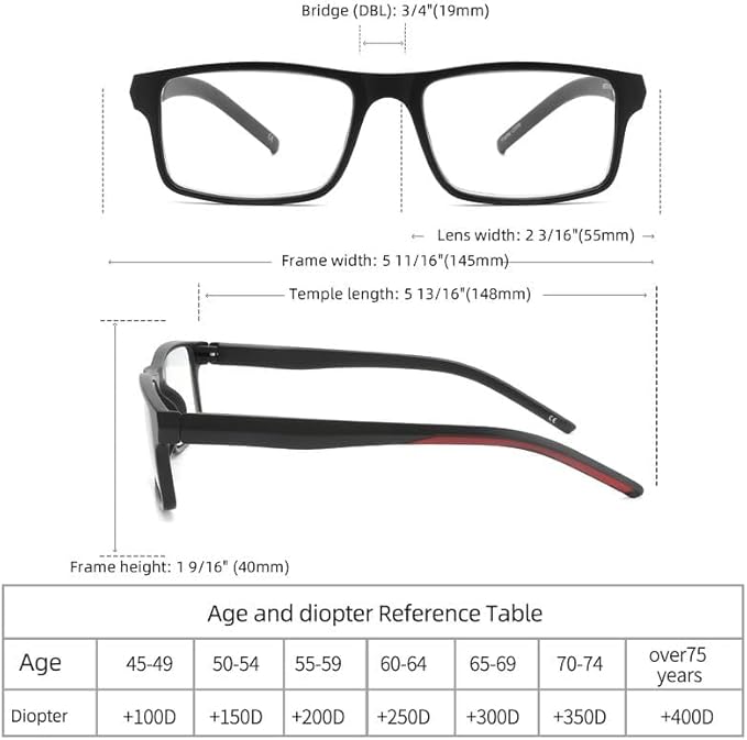 4 Pack Reading Glasses Blue Light Blocking for Men Women,Rectangular Frame Computer Readers with Spring Hinge,Reading Glasses for Men Women，Anti Eyestrain/UV Ray Eyeglasses (1.75x)