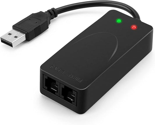 AGPtek External USB 2.0 3 in 1 Data Voice Dial Up Modem 56K V.92 V.90 CX93010 WIN7 Receive Send Fax on Computer with RJ11 Cable