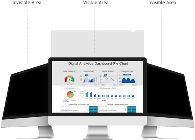 23 Inch - 16:9 Aspect Ratio - Computer Privacy Screen Filter for Widescreen Monitor - Anti-Glare - Anti-Scratch Protector Film - Protects Your Eyes from Harmful Glare and Blue Light