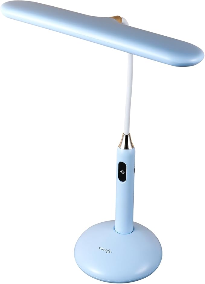 VAVOFO Wireless LED Desk Lamp 6778B - Touch Control, 2700-7000K Adjustable Color Temperature, 700 Lumens, 360° Gooseneck, USB-C Charging, 2.5 Hours Wireless Use, Eye-Caring Light (Blue)