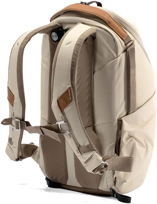Peak Design Everyday Backpack Zip 15L, Bone, 270-Degree Zip, Dual Side Pockets, FlexFold Dividers, Fits 15" Laptop, For Camera Carry, Daily Commutes or Travel, Versatile Backpack for Men and Women