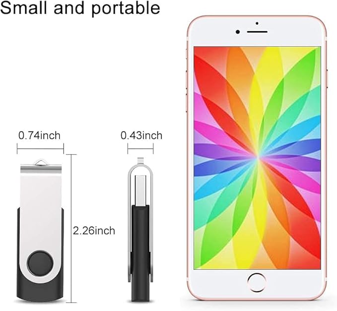 JUANWE 8GB USB Flash Drive 50 Packs, Bulk USB Sticks 2.0 Mutipack Thumb Drive 360° Swivel USB Stick, FAT32 Jump Drives Pen Drive Zip Drives for Data Storage/Files Backup/Document Transfer - Black