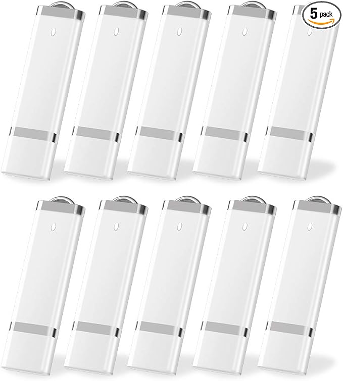 KEXIN 50 Pack 8GB Flash Drive USB Thumb Drive 8G Memory Stick Snapcap White